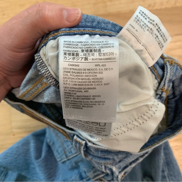 Women’s Levi’s Button Fly Ribcage Straight Leg Medium Wash Distressed Jeans 25 - Picture 7 of 14